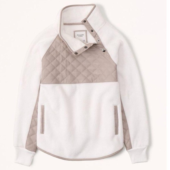 Abercrombie & Fitch White Fleece Pullover, S - Picture 5 of 6